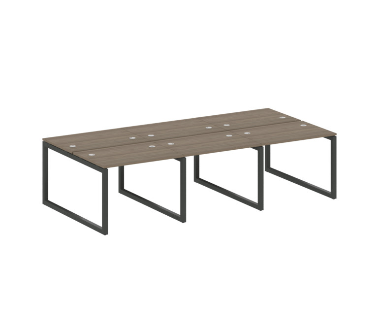 Metal System Quattro Рабочая станция на 6 раб. мест на О-образном м/к 50БО.СМ-6.1 Вяз Благородный/Ме