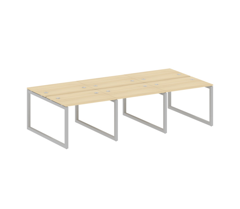 Metal System Quattro Рабочая станция на 6 раб. мест на О-образном м/к 50БО.СМ-6.1 Акация Лорка/Метал