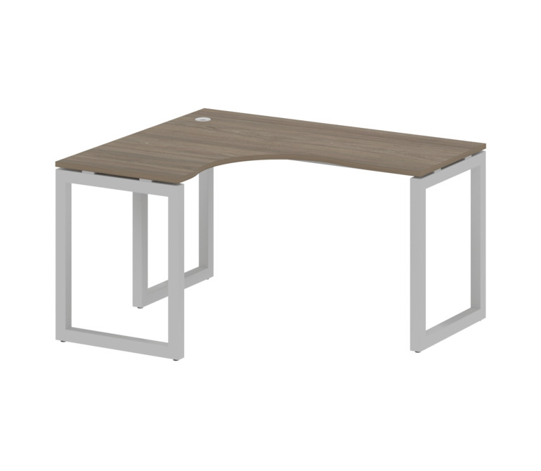 Metal System Quattro Стол криволинейный левый на О-образном м/к 50БО.СА-3 (L) Вяз Благородный/Металл