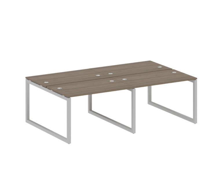 Metal System Quattro Рабочая станция на 4 места на О-образном м/к 50БО.СМ-4.2 Вяз Благородный/Металл