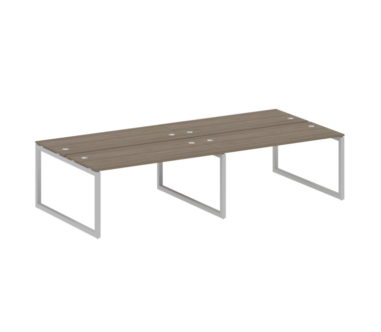 Metal System Quattro Рабочая станция на 4 места на О-образном м/к 50БО.СМ-4.4 Вяз Благородный/Металл