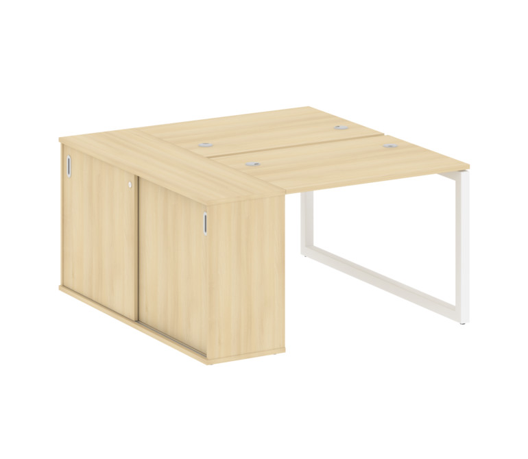 Metal System Quattro Рабочая станция с шкафом-купе на О-образном м/к 50БО.РС-СШК-1.1 Т Акация Лорка/