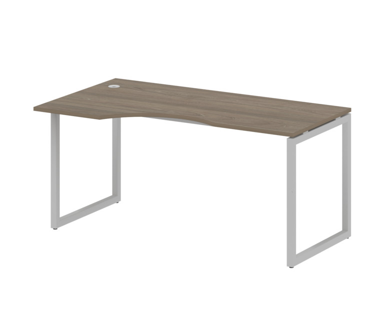 Metal System Quattro Стол криволинейный левый на О-образном м/к 40БО.СА-1 (L) Вяз Благородный/Металл