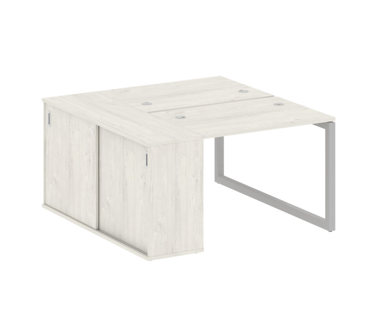 Metal System Quattro Рабочая станция с шкафом-купе на О-образном м/к 50БО.РС-СШК-1.1 Т Дуб Наварра/М