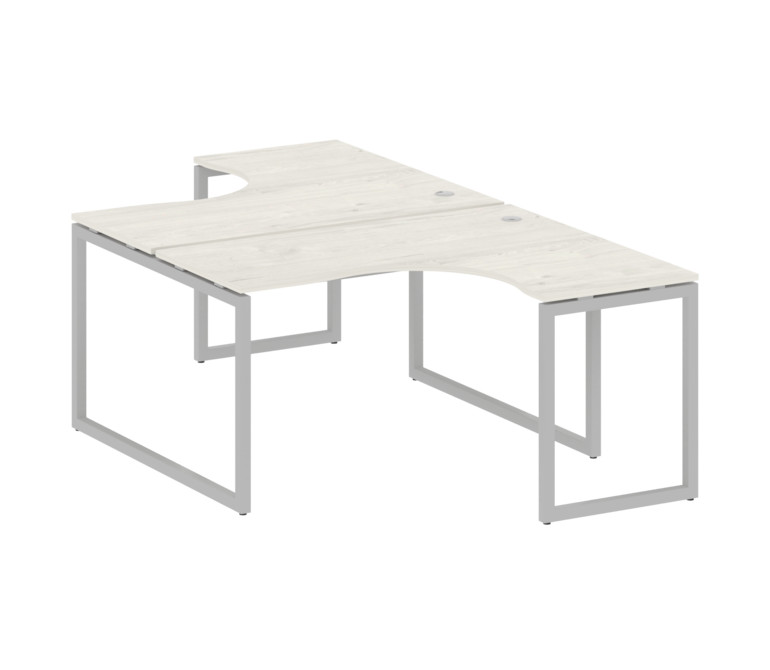 Metal System Quattro Рабочая станция криволинейная на О-образном м/к 40БО.РАС-СА-2.3 Дуб Наварра/Мет