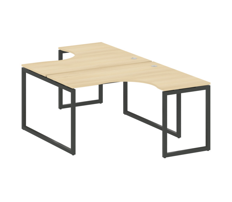 Metal System Quattro Рабочая станция криволинейная на О-образном м/к 40БО.РАС-СА-2.3 Акация Лорка/Ме