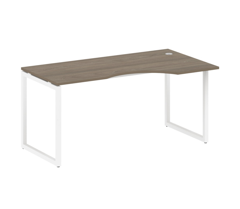 Metal System Quattro Стол криволинейный правый на О-образном м/к 40БО.СА-1 (R) Вяз Благородный/Метал