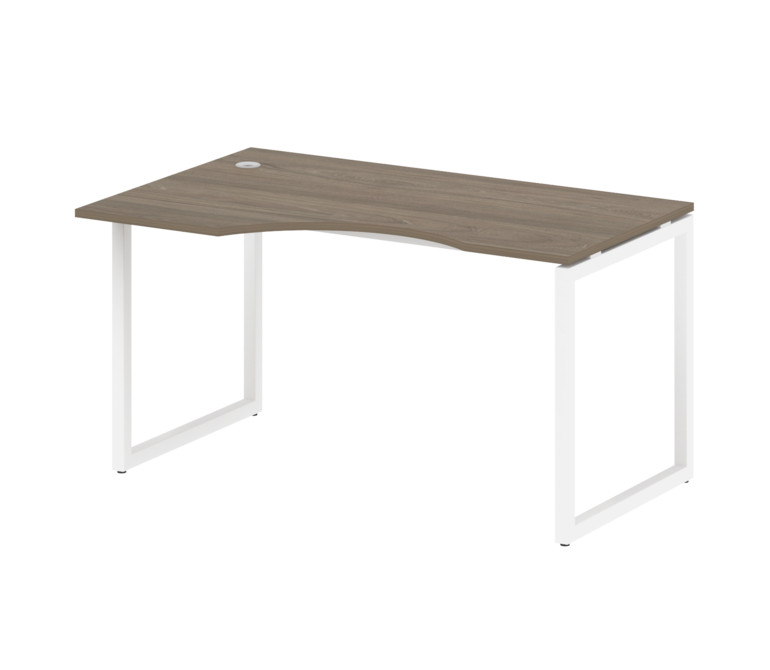 Metal System Quattro Стол криволинейный левый на О-образном м/к 40БО.СА-2 (L) Вяз Благородный/Металл