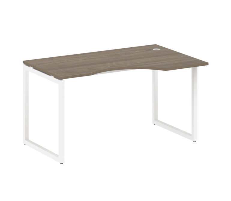 Metal System Quattro Стол криволинейный правый на О-образном м/к 40БО.СА-2 (R) Вяз Благородный/Метал