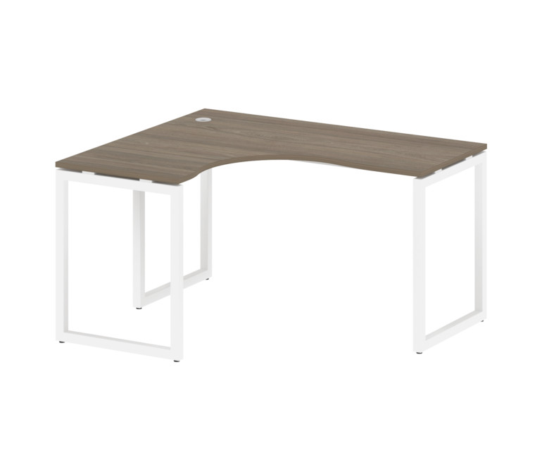 Metal System Quattro Стол криволинейный левый на О-образном м/к 40БО.СА-3 (L) Вяз Благородный/Металл