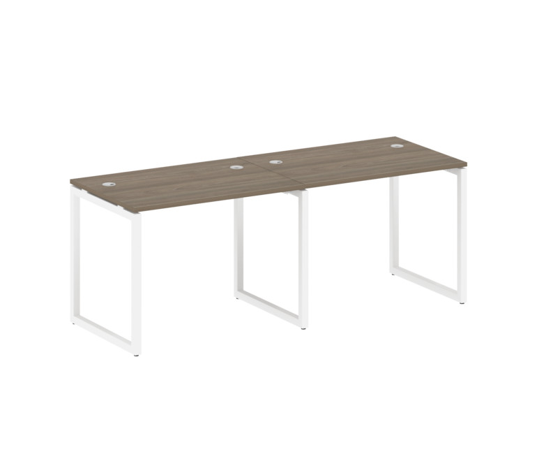 Metal System Quattro Рабочая станция на 2 места на О-образном м/к 40БО.СМ-2.1 Вяз Благородный/Металл