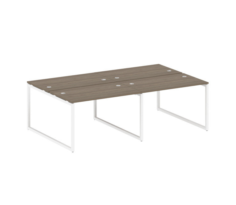 Metal System Quattro Рабочая станция на 4 места на О-образном м/к 40БО.СМ-4.2 Вяз Благородный/Металл