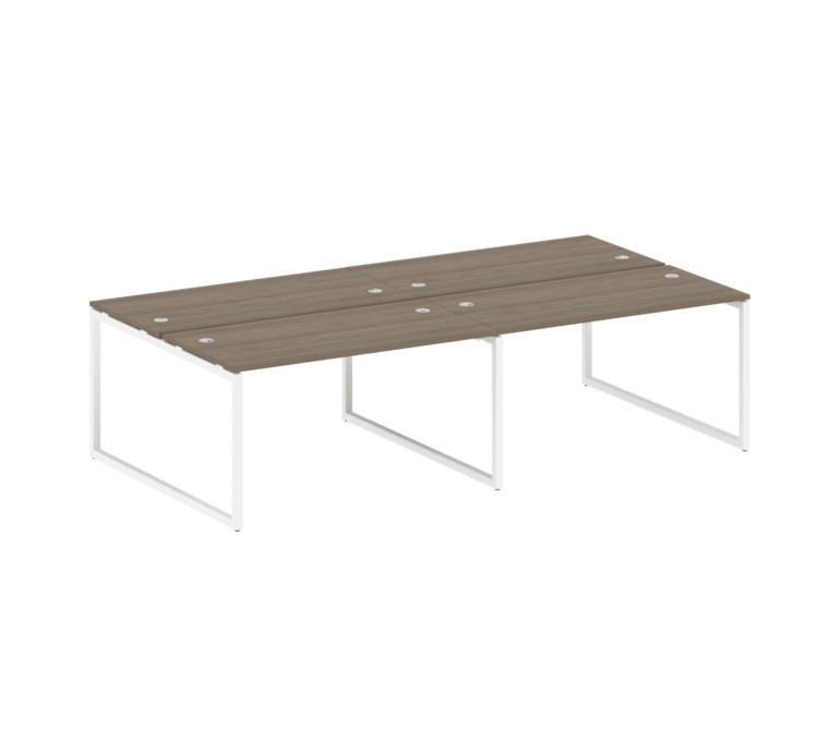 Metal System Quattro Рабочая станция на 4 места на О-образном м/к 40БО.СМ-4.3 Вяз Благородный/Металл