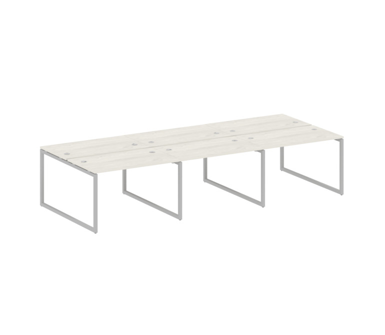 Metal System Quattro Рабочая станция на 6 раб. мест на О-образном м/к 40БО.СМ-6.2 Дуб Наварра/Металл