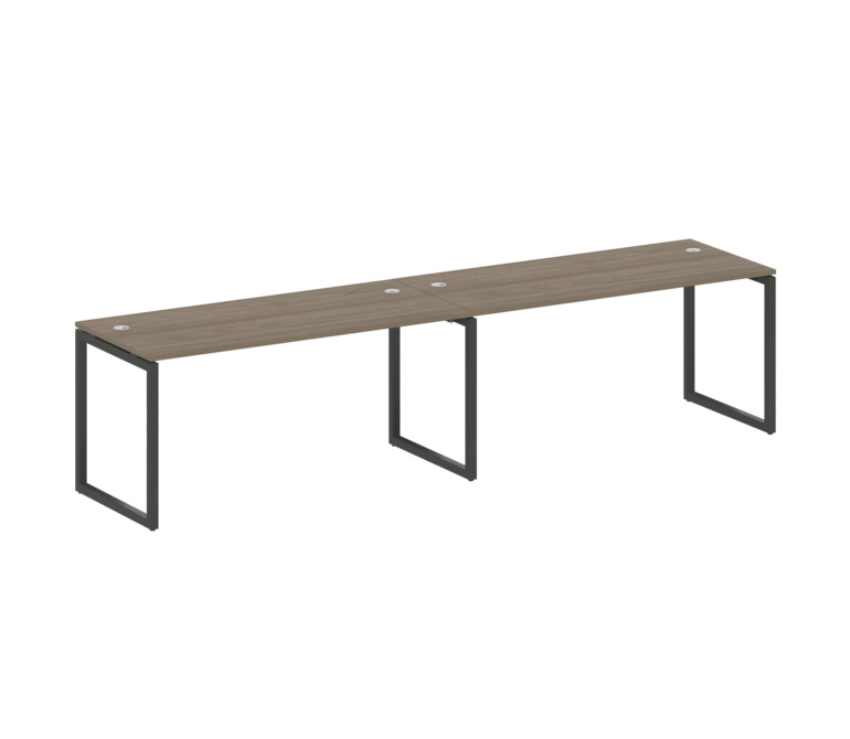 Metal System Quattro Рабочая станция на 2 места на О-образном м/к 40БО.СМ-2.4 Вяз Благородный/Металл