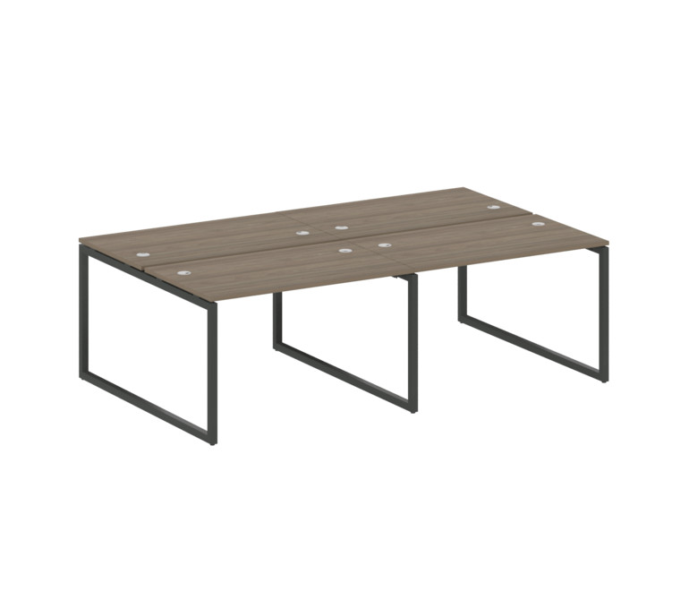 Metal System Quattro Рабочая станция на 4 места на О-образном м/к 40БО.СМ-4.2 Вяз Благородный/Металл