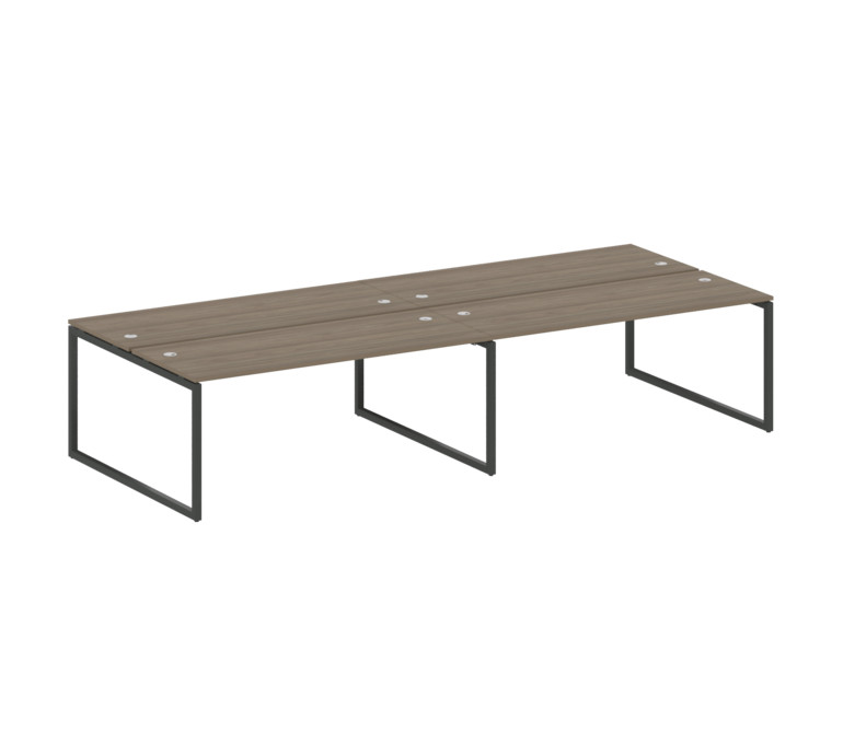 Metal System Quattro Рабочая станция на 4 места на О-образном м/к 40БО.СМ-4.5 Вяз Благородный/Металл