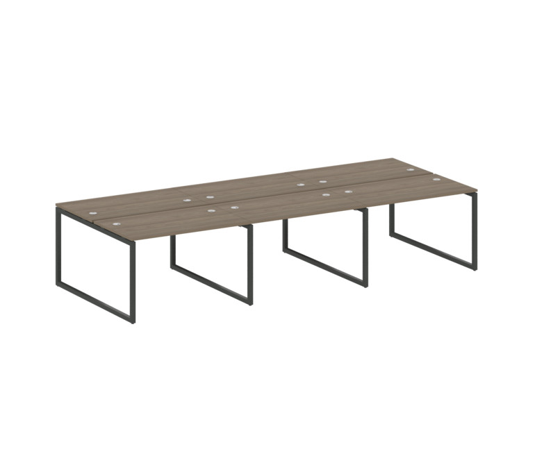 Metal System Quattro Рабочая станция на 6 раб. мест на О-образном м/к 40БО.СМ-6.2 Вяз Благородный/Ме