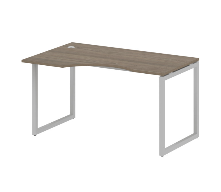 Metal System Quattro Стол криволинейный левый на О-образном м/к 40БО.СА-2 (L) Вяз Благородный/Металл