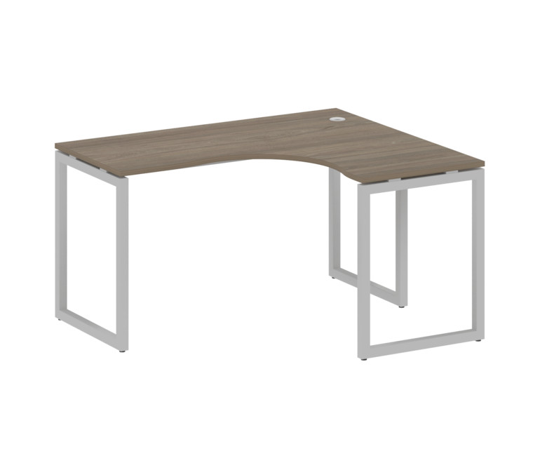 Metal System Quattro Стол криволинейный правый на О-образном м/к 40БО.СА-3 (R) Вяз Благородный/Метал