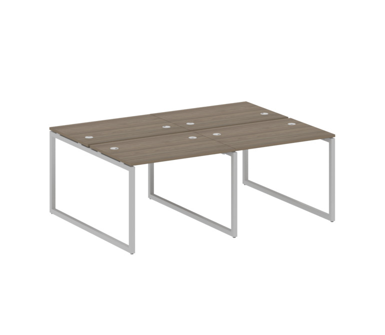 Metal System Quattro Рабочая станция на 4 места на О-образном м/к 40БО.СМ-4.1 Вяз Благородный/Металл