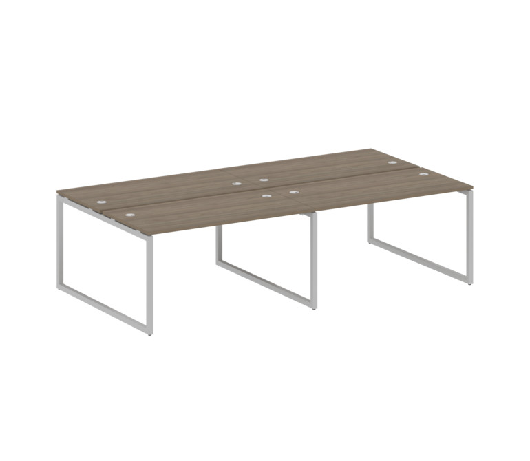 Metal System Quattro Рабочая станция на 4 места на О-образном м/к 40БО.СМ-4.3 Вяз Благородный/Металл