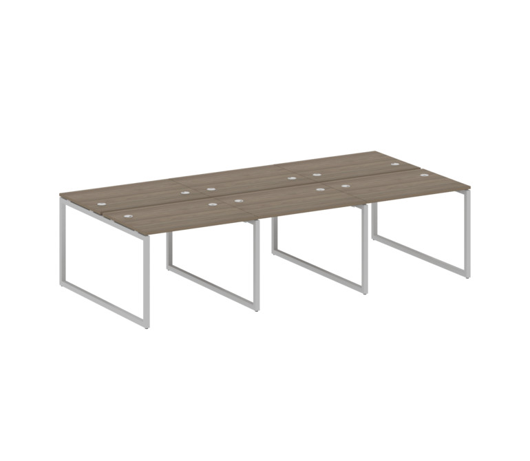 Metal System Quattro Рабочая станция на 6 раб. мест на О-образном м/к 40БО.СМ-6.1 Вяз Благородный/Ме