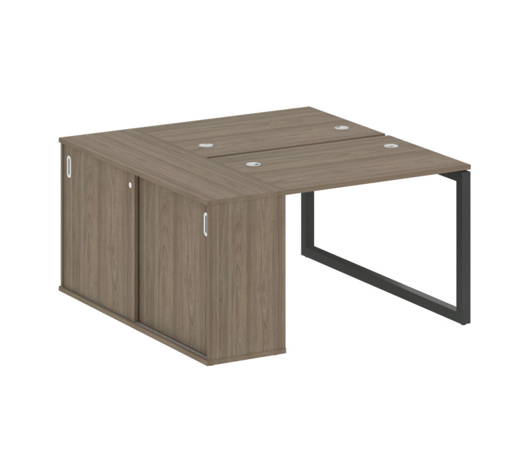 Metal System Quattro Рабочая станция с шкафом-купе на О-образном м/к 50БО.РС-СШК-1.1 Т Вяз Благородн