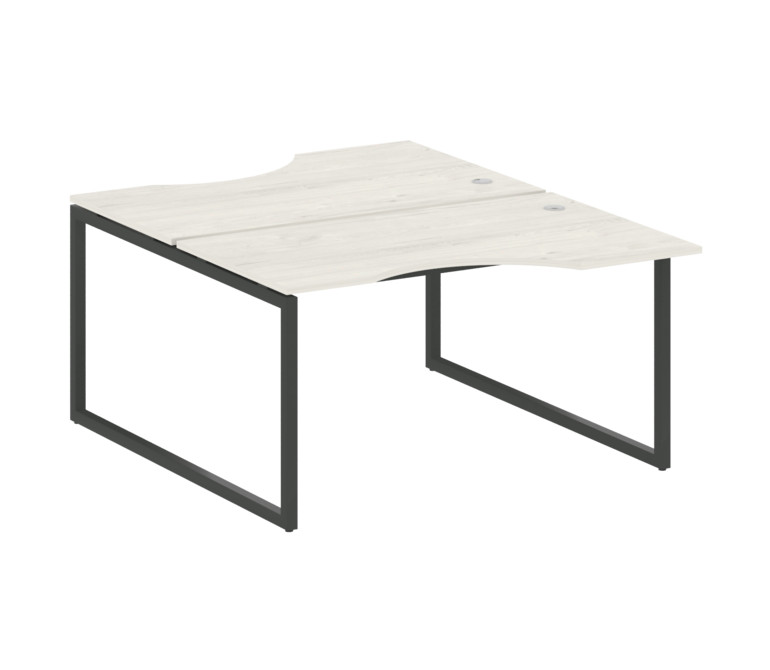 Metal System Quattro Рабочая станция криволинейная на О-образном м/к 40БО.РАС-СА-2.2 Дуб Наварра/Мет