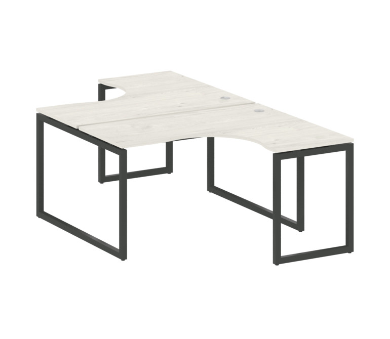 Metal System Quattro Рабочая станция криволинейная на О-образном м/к 40БО.РАС-СА-2.3 Дуб Наварра/Мет