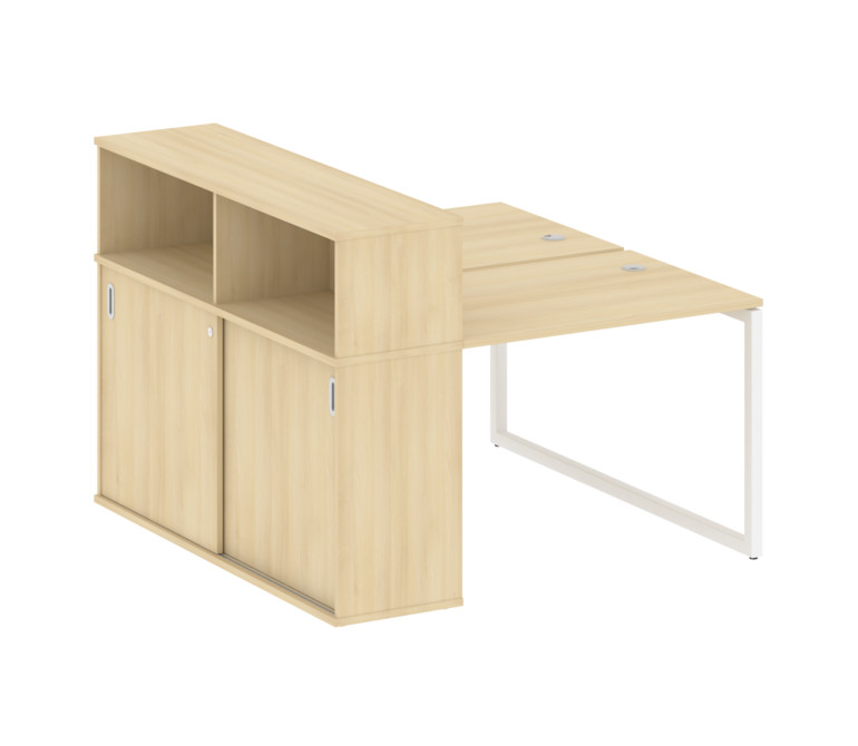 Metal System Quattro Рабочая станция с шкафом-купе на О-образном м/к 40БО.РС-СШК-2.1 Т Акация Лорка/