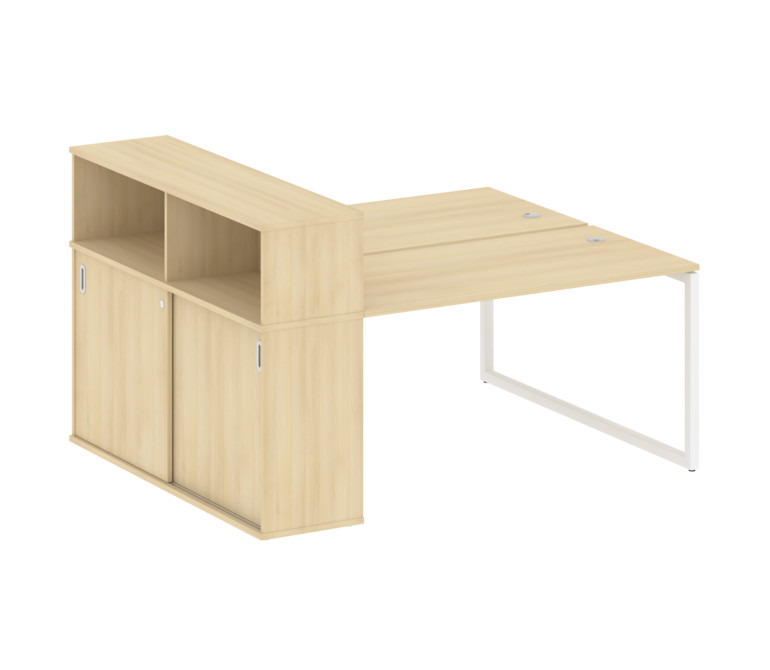 Metal System Quattro Рабочая станция с шкафом-купе на О-образном м/к 40БО.РС-СШК-2.3 Т Акация Лорка/
