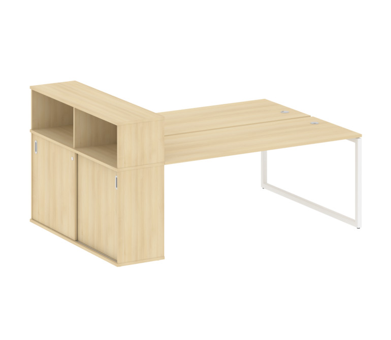 Metal System Quattro Рабочая станция с шкафом-купе на О-образном м/к 40БО.РС-СШК-2.5 Т Акация Лорка/