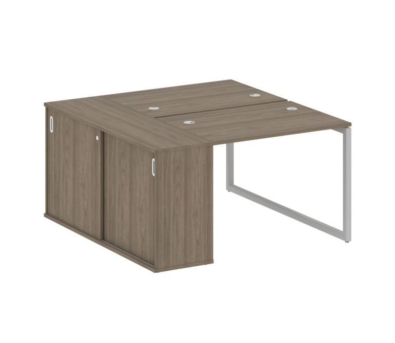 Metal System Quattro Рабочая станция с шкафом-купе на О-образном м/к 40БО.РС-СШК-1.1 Т Вяз Благородн