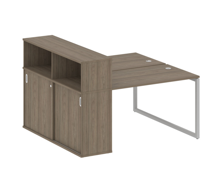 Metal System Quattro Рабочая станция с шкафом-купе на О-образном м/к 40БО.РС-СШК-2.2 Т Вяз Благородн