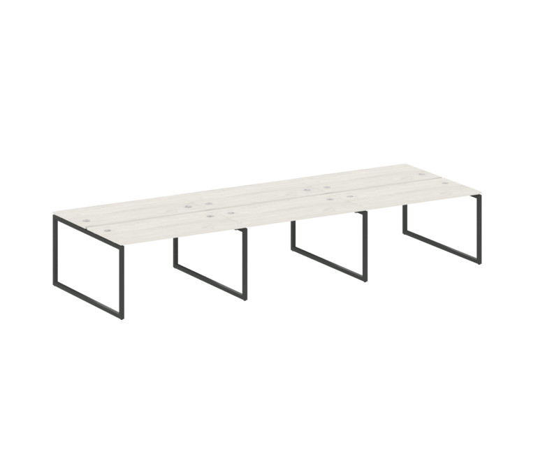 Metal System Quattro Рабочая станция на 6 раб. мест на О-образном м/к 40БО.СМ-6.3 Дуб Наварра/Металл