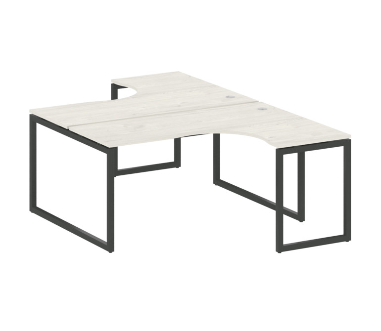 Metal System Quattro Рабочая станция криволинейная на О-образном м/к 40БО.РАС-СА-2.4 Дуб Наварра/Мет