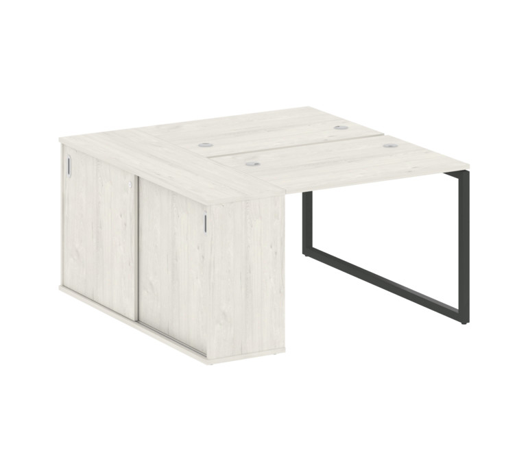 Metal System Quattro Рабочая станция с шкафом-купе на О-образном м/к 40БО.РС-СШК-1.1 Т Дуб Наварра/М