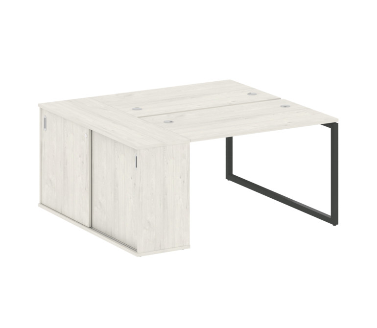 Metal System Quattro Рабочая станция с шкафом-купе на О-образном м/к 40БО.РС-СШК-1.2 Т Дуб Наварра/М