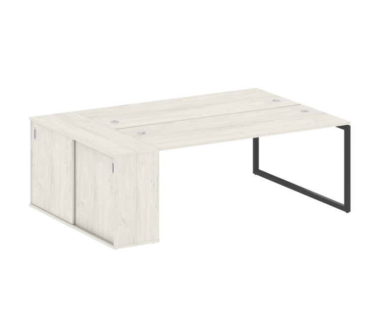 Metal System Quattro Рабочая станция с шкафом-купе на О-образном м/к 40БО.РС-СШК-1.5 Т Дуб Наварра/М