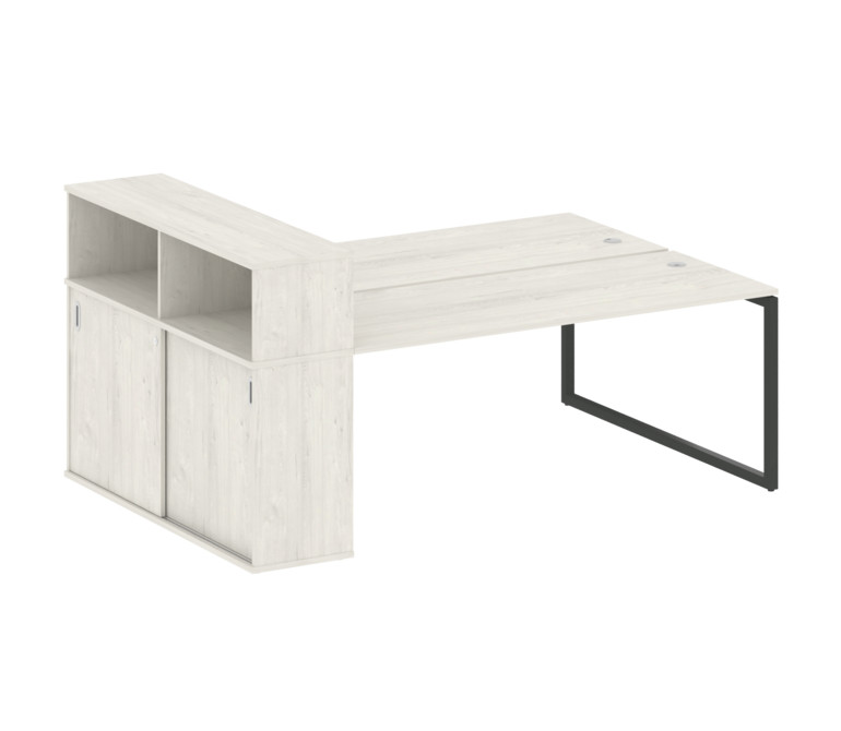 Metal System Quattro Рабочая станция с шкафом-купе на О-образном м/к 40БО.РС-СШК-2.5 Т Дуб Наварра/М