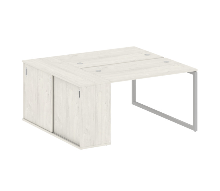 Metal System Quattro Рабочая станция с шкафом-купе на О-образном м/к 40БО.РС-СШК-1.2 Т Дуб Наварра/М