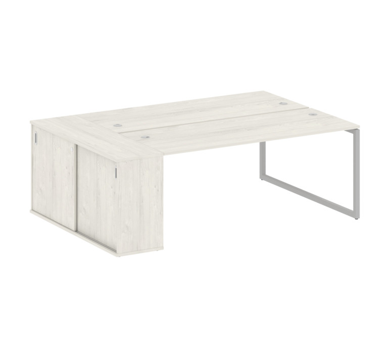 Metal System Quattro Рабочая станция с шкафом-купе на О-образном м/к 40БО.РС-СШК-1.5 Т Дуб Наварра/М