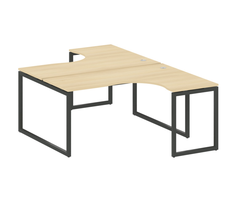 Metal System Quattro Рабочая станция криволинейная на О-образном м/к 40БО.РАС-СА-2.4 Акация Лорка/Ме