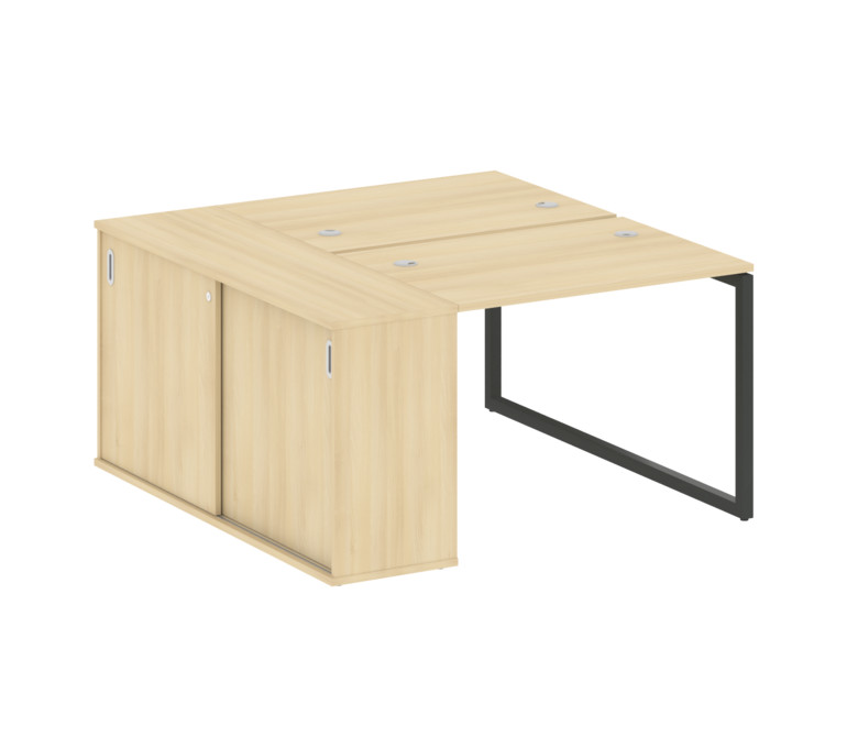 Metal System Quattro Рабочая станция с шкафом-купе на О-образном м/к 40БО.РС-СШК-1.1 Т Акация Лорка/