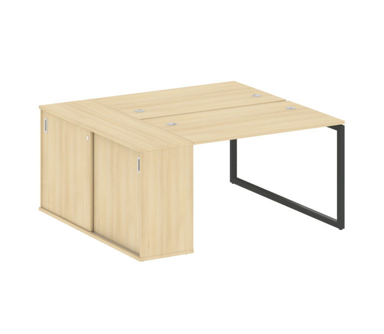 Metal System Quattro Рабочая станция с шкафом-купе на О-образном м/к 40БО.РС-СШК-1.2 Т Акация Лорка/