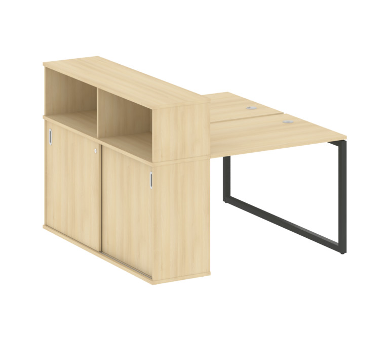 Metal System Quattro Рабочая станция с шкафом-купе на О-образном м/к 40БО.РС-СШК-2.1 Т Акация Лорка/