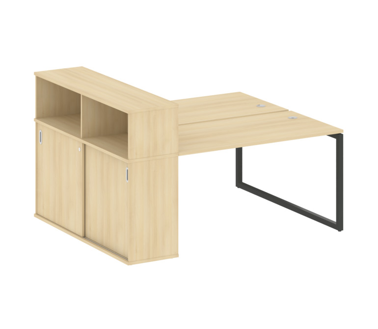 Metal System Quattro Рабочая станция с шкафом-купе на О-образном м/к 40БО.РС-СШК-2.3 Т Акация Лорка/
