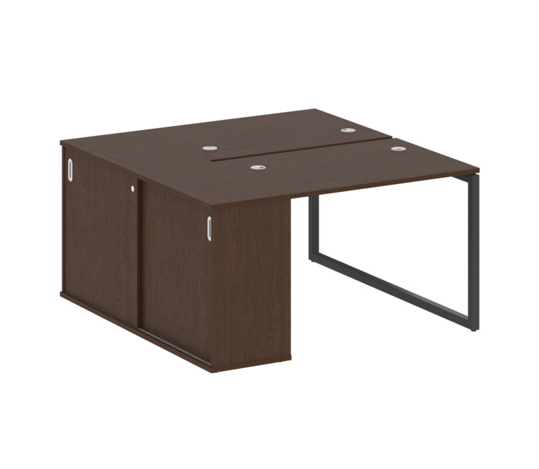 Metal System Quattro Рабочая станция с шкафом-купе на О-образном м/к 40БО.РС-СШК-1.1 Т Венге Цаво/Ме