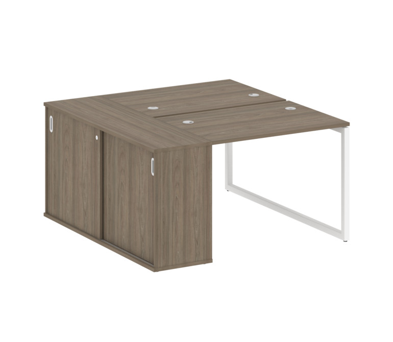 Metal System Quattro Рабочая станция с шкафом-купе на О-образном м/к 40БО.РС-СШК-1.1 Т Вяз Благородн